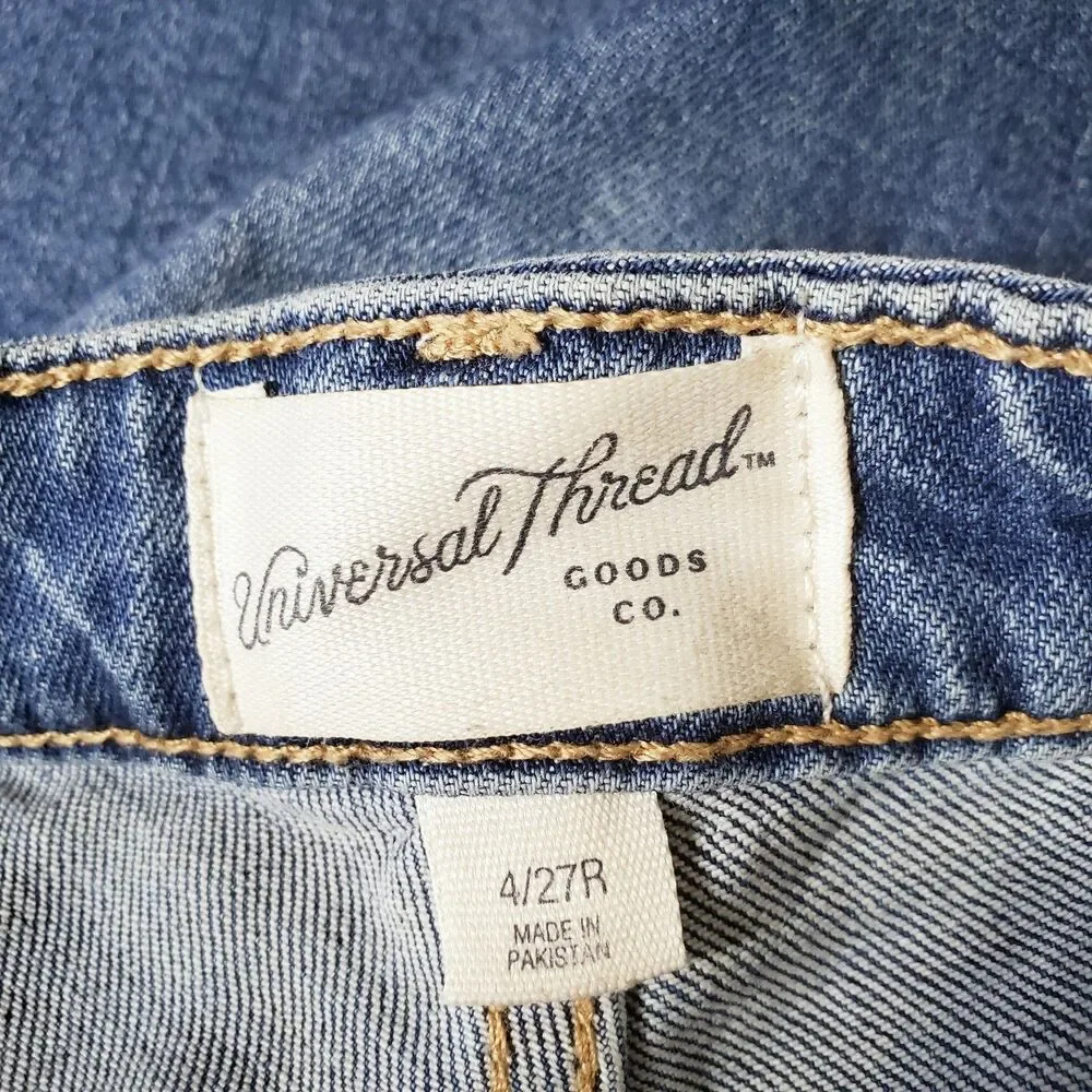 Universal Thread Jeans Womens Size 4/27 High Rise Straight Leg Stretch 2022